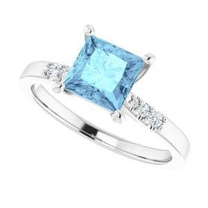 Natalie -Prong Set Engagement Ring with Accented Cathedral Shank - Setting only Ring Setting by Nodeform