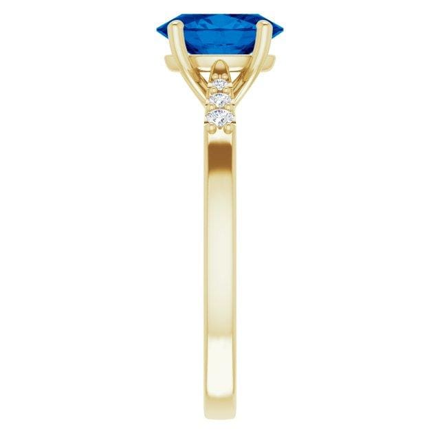 Natalie -Prong Set Engagement Ring with Accented Cathedral Shank - Setting only Ring Setting by Nodeform