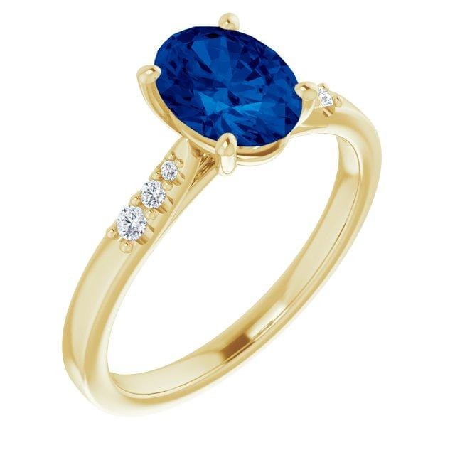 Natalie -Prong Set Engagement Ring with Accented Cathedral Shank - Setting only Ring Setting by Nodeform