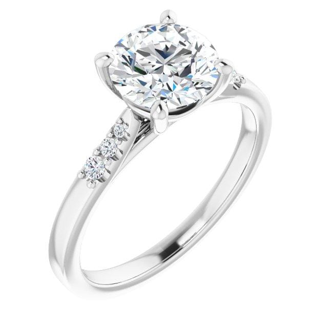 Natalie -Prong Set Engagement Ring with Accented Cathedral Shank - Setting only Ring Setting by Nodeform