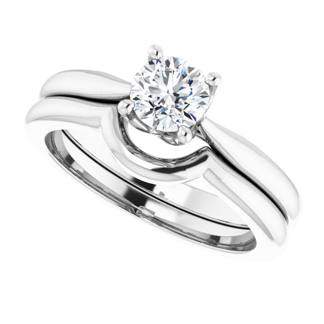 Cassie Ring C-Shaped Contoured Curved Thin Wedding Ring Stacking Band Ring by Nodeform