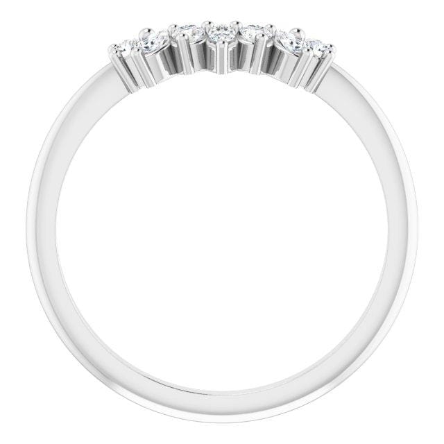 Camilla Band- Graduated Diamond, Moissanite or White Sapphire Curved Contoured Crown Stacking Wedding Ring Ring by Nodeform