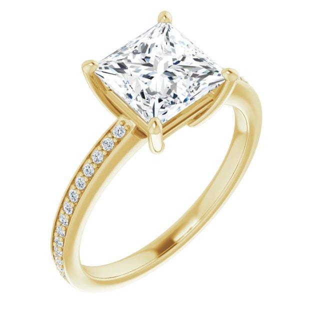 Darcy - Basket Set Engagement Ring with Accented Shank - Setting only Ring Setting by Nodeform