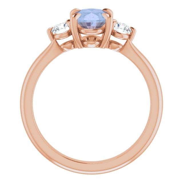 Tracy - Three Stone Prong Set Engagement Ring with Round Side Stones - Setting only Ring Setting by Nodeform