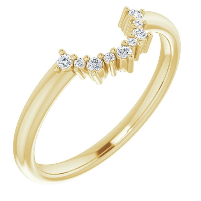 Casey Band - C-Shape Contoured Accented Diamond, or Sapphire Shadow Wedding Ring Ring by Nodeform