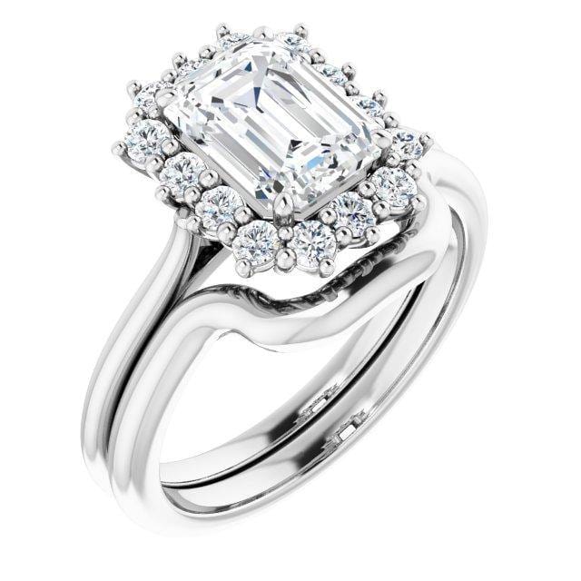 Ophelia - Prong Set Halo Engagement Ring - Setting only Ring Setting by Nodeform