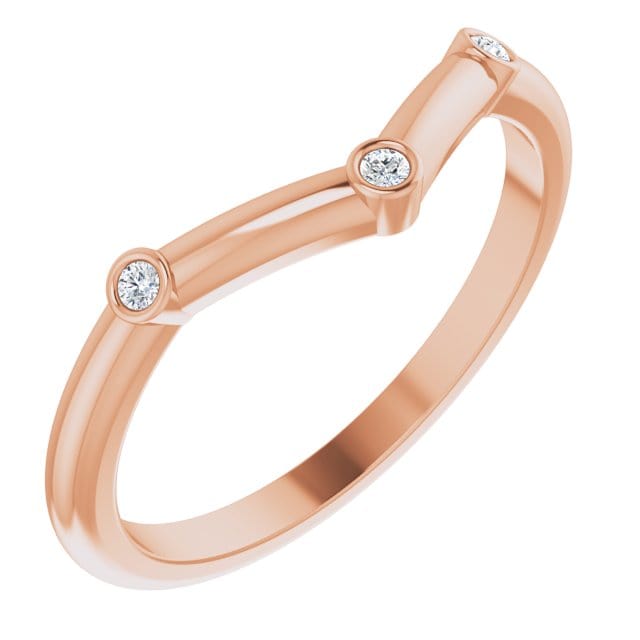 Vinnie Chevron Band - Bezel Set Diamond Contoured Wedding Ring Ring by Nodeform