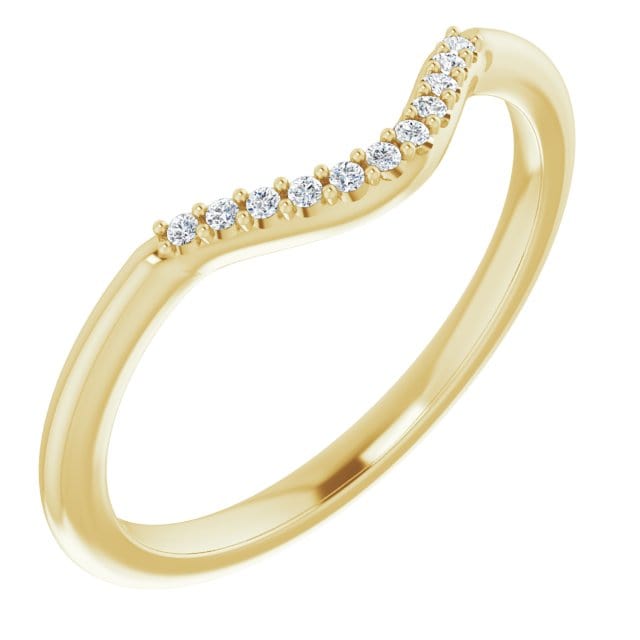Cecilia Band - C-Shape Contoured Accented Diamond, or Sapphire Shadow Wedding Ring Ring by Nodeform