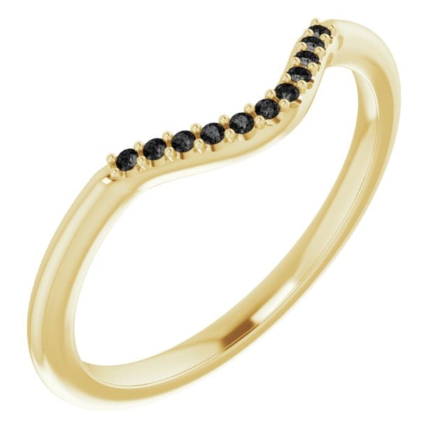 Cecilia Band - C-Shape Contoured Accented Diamond, or Sapphire Shadow Wedding Ring Ring by Nodeform