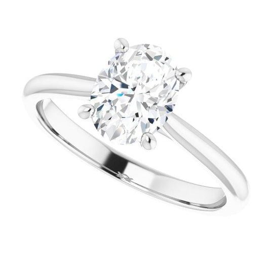 Julia - Prong Set Narrow Cathedral Solitaire Engagement Ring - Setting only Ring Setting by Nodeform