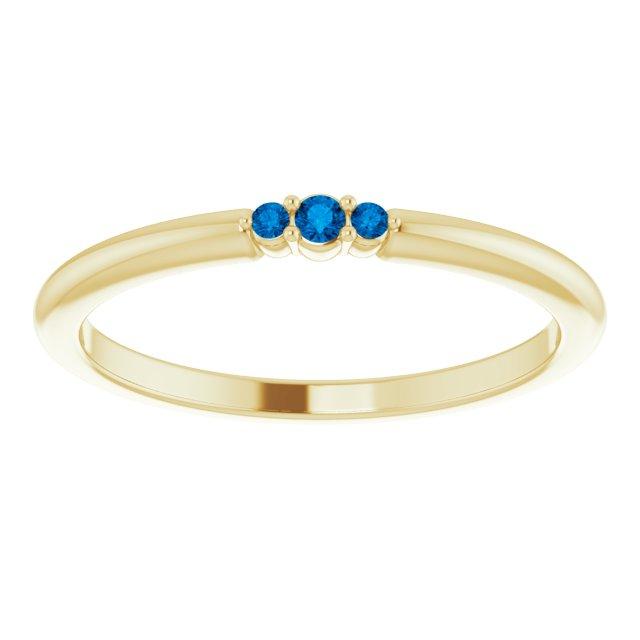 Tania Band -Graduated Diamond, Moissanite or Sapphire Stacking Wedding Ring All Blue Sapphires / 14K Yellow Gold Ring by Nodeform