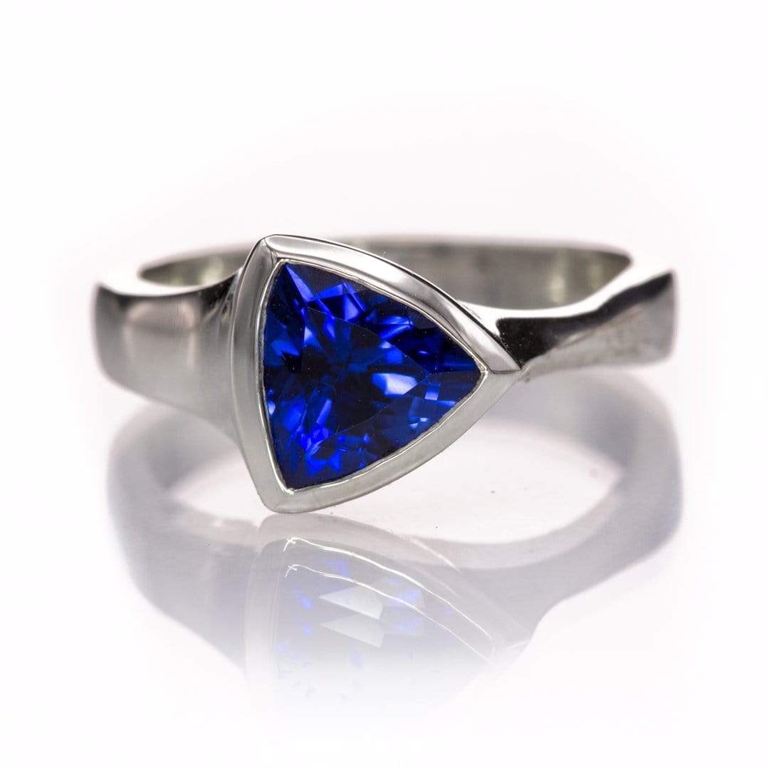 Sapphire trillion diamond ring Clearance