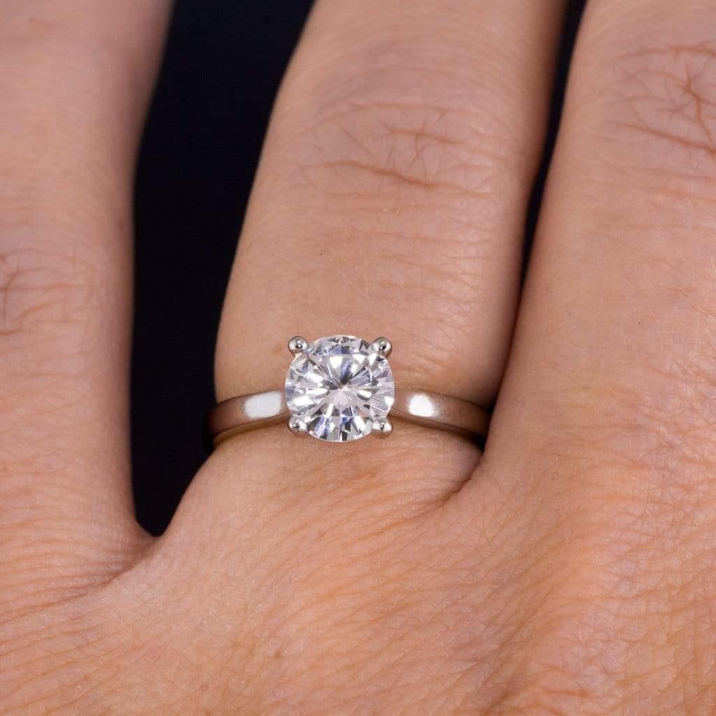 Amelia Ring- White Sapphire Prong Set Cathedral Style Solitaire Engagement Ring Ring by Nodeform