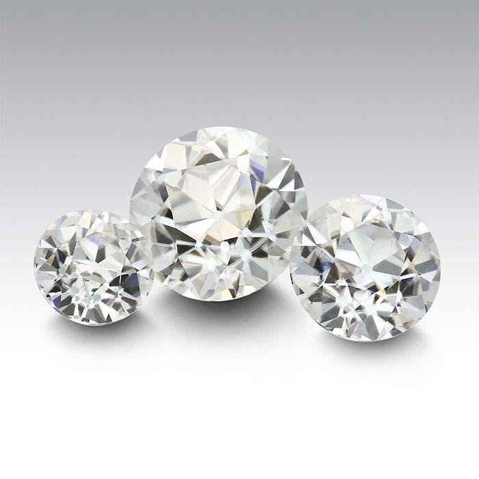Round Old European Cut OEC Moissanite Stone Loose Gemstone by Nodeform