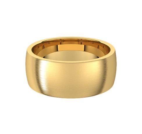 Wide Slightly Domed Modern Simple Wedding Band 8mm / 14k Yellow Gold Ring by Nodeform
