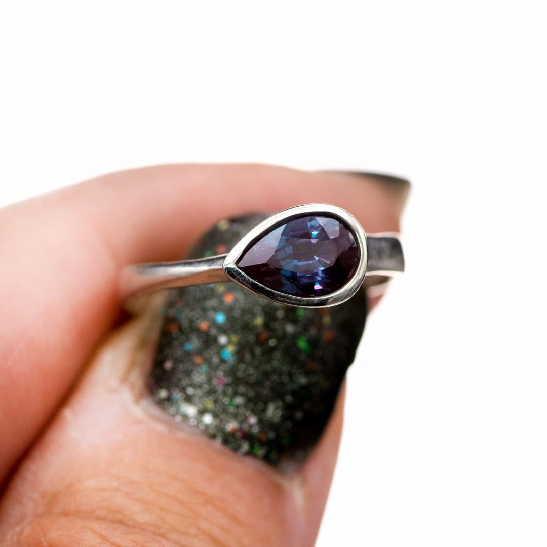 Pear Cut Lab Created Alexandrite Gemstone Loose Gemstone by Nodeform