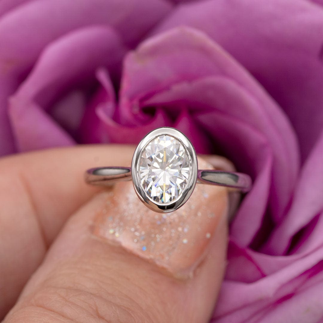 Emma Bezel Set Solitaire Engagement Ring - Setting only Ring Setting by Nodeform