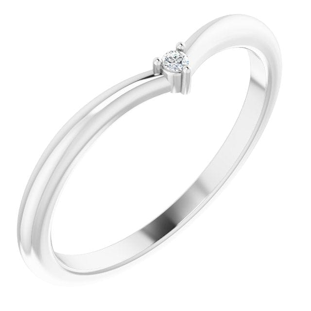 Vania Band - Tiny Diamond, Moissanite or Sapphire V-Shape Contoured Stacking Wedding Ring Ring by Nodeform