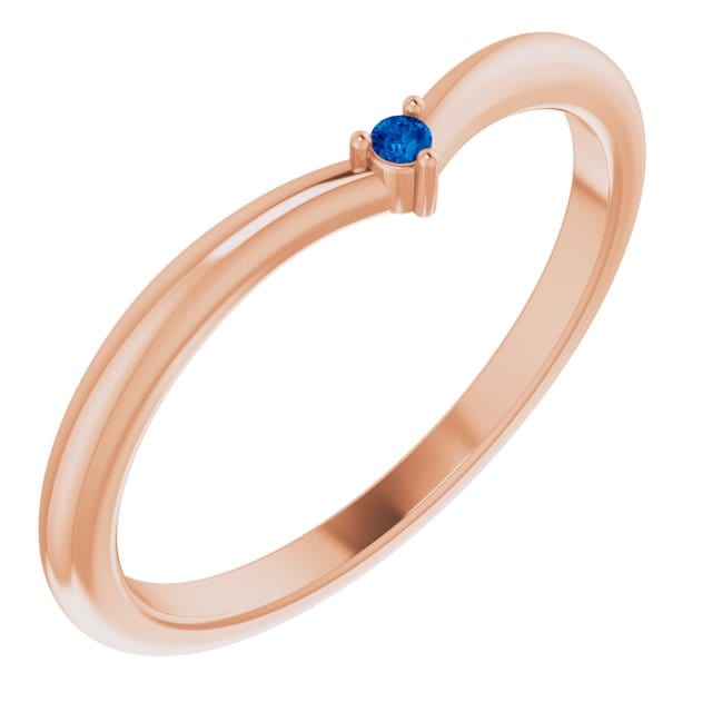 Vania Band - Tiny Diamond, Moissanite or Sapphire V-Shape Contoured Stacking Wedding Ring Ring by Nodeform