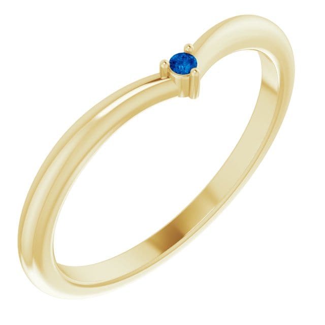 Vania Band - Tiny Diamond, Moissanite or Sapphire V-Shape Contoured Stacking Wedding Ring Ring by Nodeform