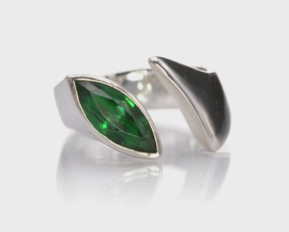 Marquise Green Topaz Envy Sterling Silver Ring Statement Cocktail Ring, ready to ship size 8.5 to 9.5