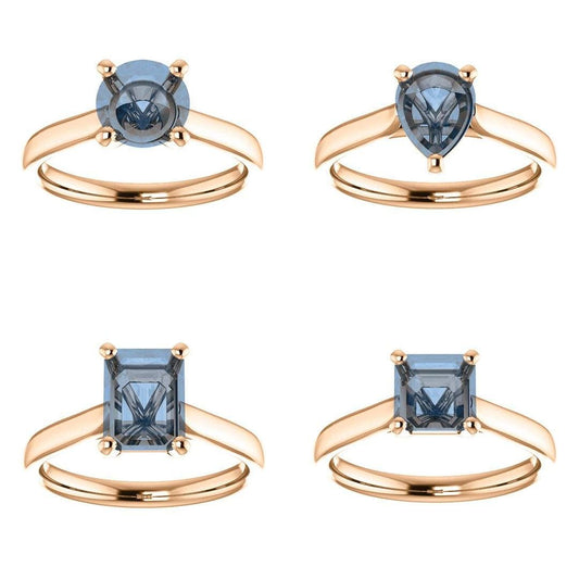 Amelia Prong Set Cathedral Solitaire Engagement Ring - Setting only Ring Setting by Nodeform