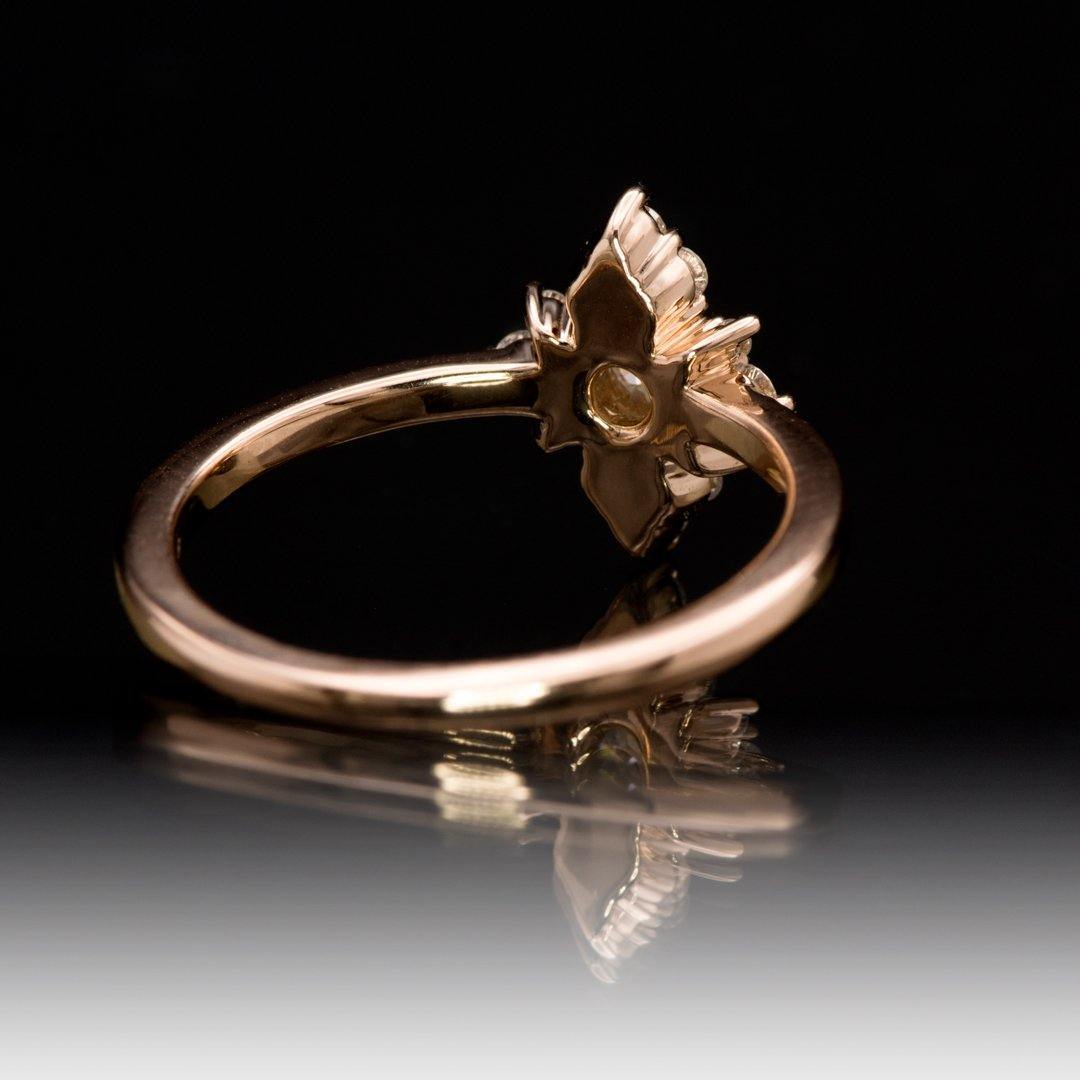 Ava Ring - Moissanite, Diamond or White Sapphire Halo Engagement Ring Ring by Nodeform