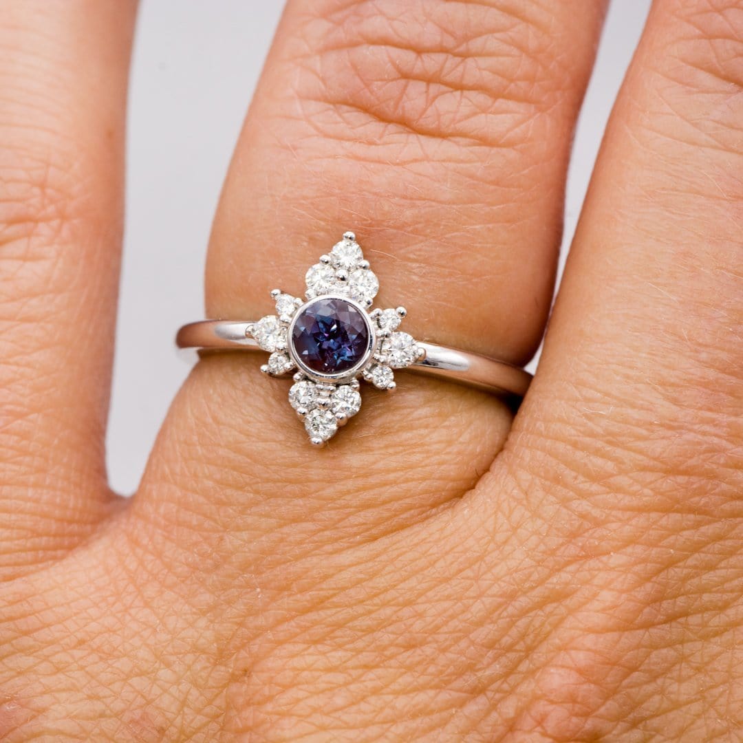 Round Cut Lab Created Alexandrite Gemstone Loose Gemstone by Nodeform