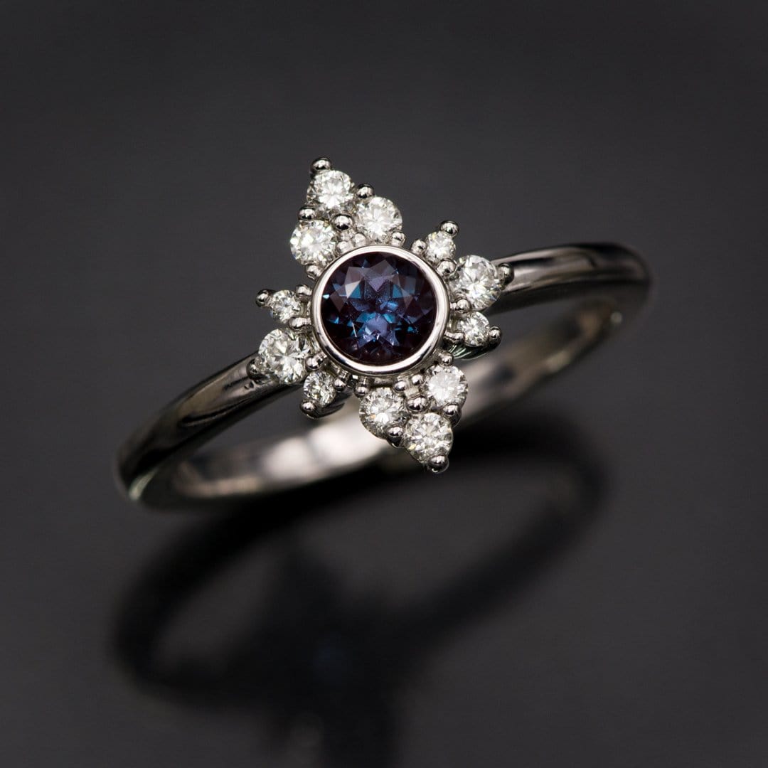 Round Cut Lab Created Alexandrite Gemstone Loose Gemstone by Nodeform