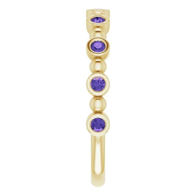 Becca Band - Alexandrite Bezel Set Stacking Half Eternity Anniversary Ring Ring by Nodeform