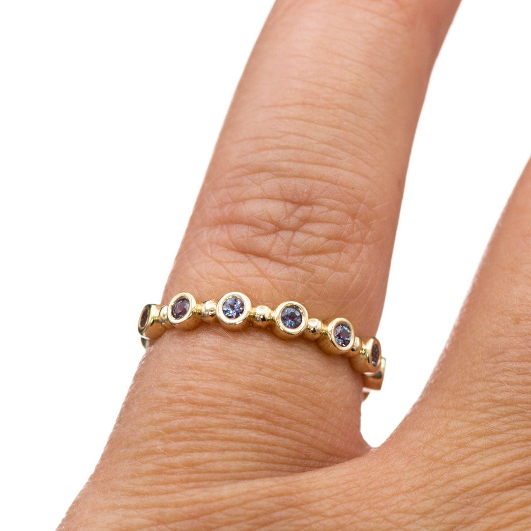 Becca Band - Alexandrite Bezel Set Stacking Half Eternity Anniversary Ring Ring by Nodeform