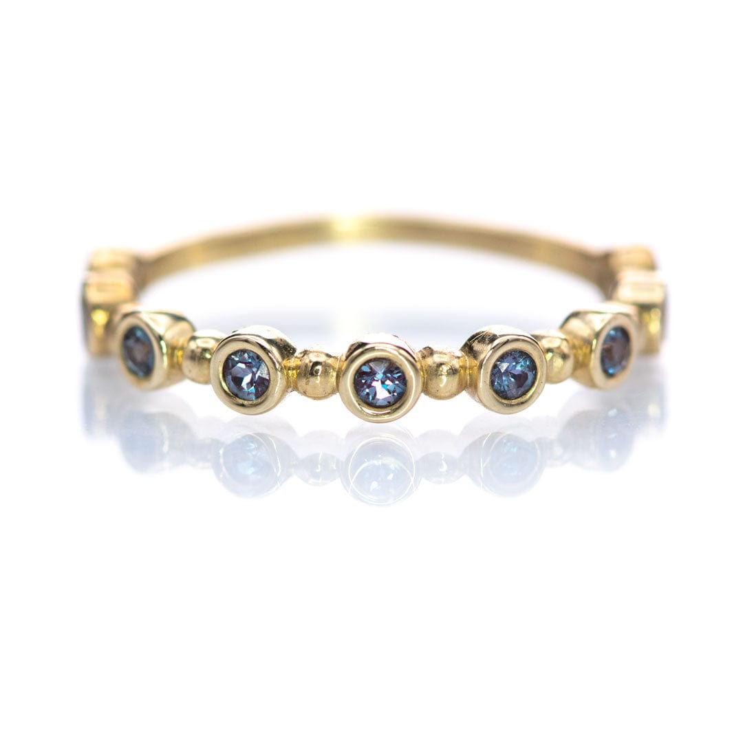 Becca Band - Alexandrite Bezel Set Stacking Half Eternity Anniversary Ring Ring by Nodeform