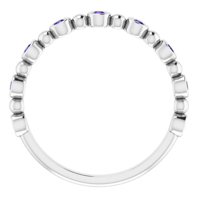 Becca Band - Alexandrite Bezel Set Stacking Half Eternity Anniversary Ring Ring by Nodeform
