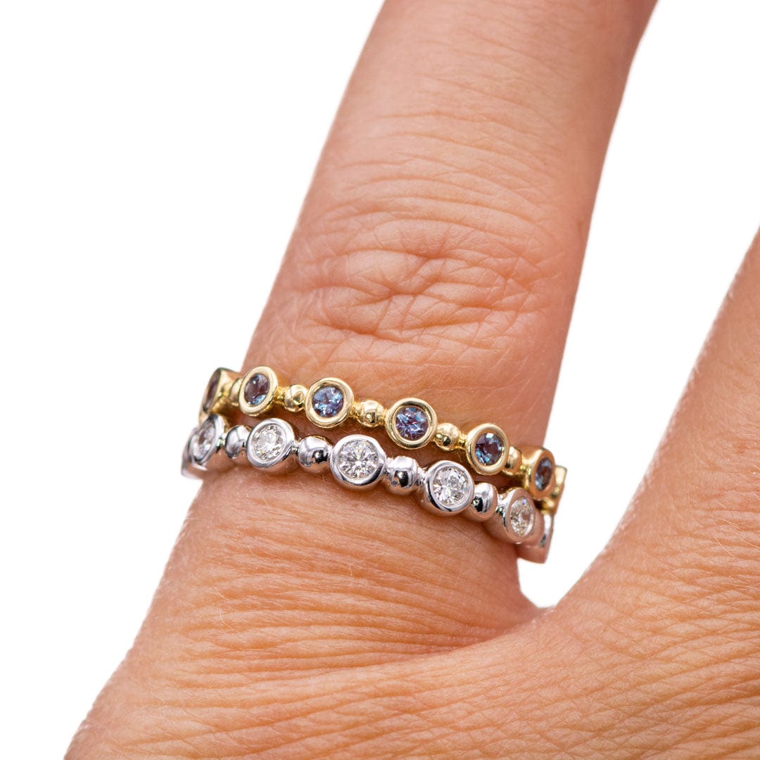 Becca Band - Alexandrite Bezel Set Stacking Half Eternity Anniversary Ring Ring by Nodeform