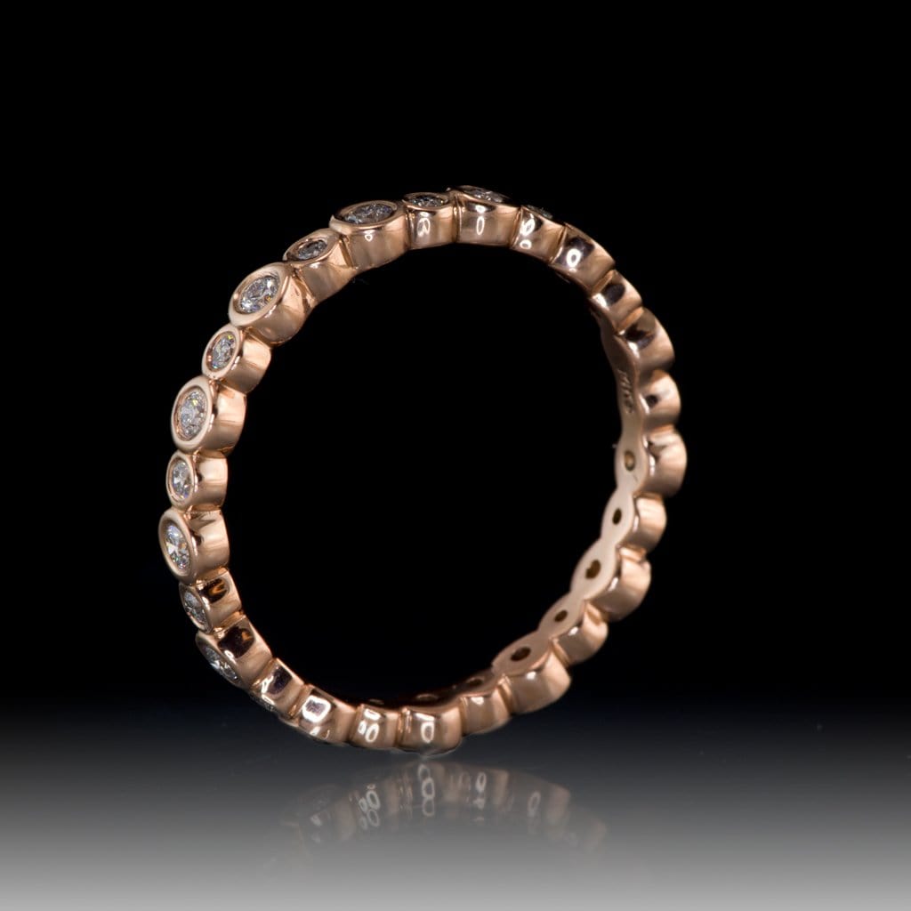 Bree Anniversary Band - Bezel Set Diamond Eternity Stacking Ring Wedding Band Ring by Nodeform