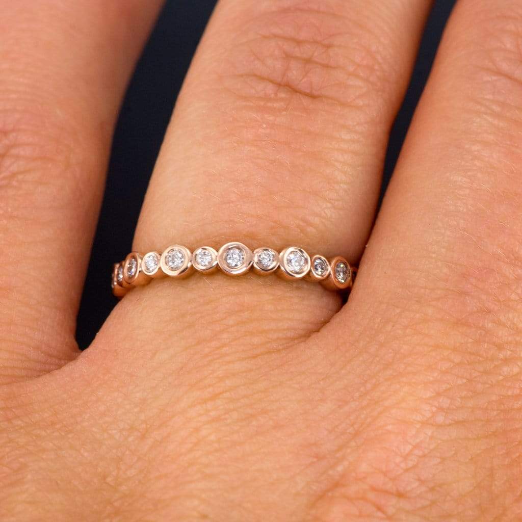 Bree Anniversary Band - Bezel Set Diamond Eternity Stacking Ring Wedding Band Ring by Nodeform