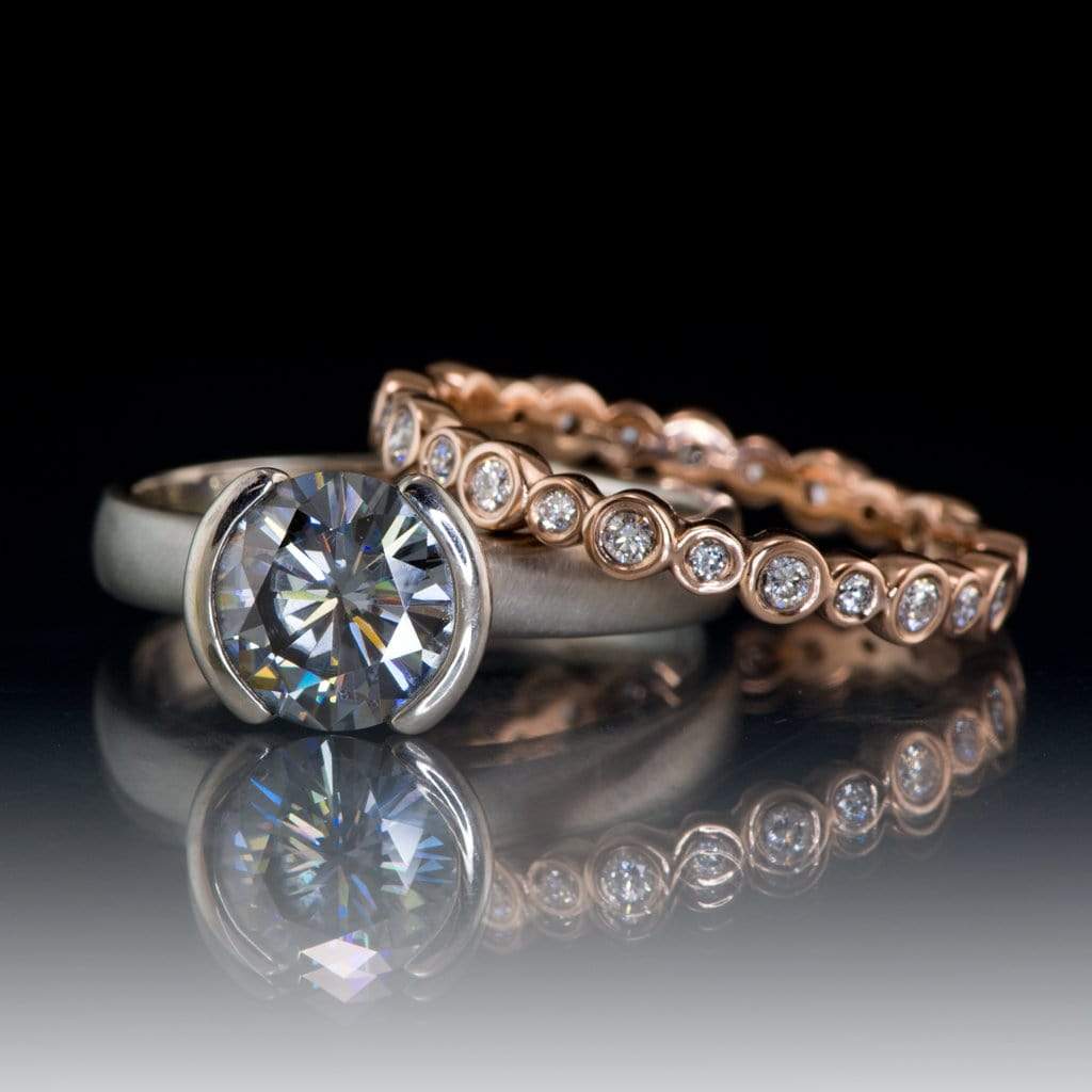 Bree Anniversary Band - Bezel Set Diamond Eternity Stacking Ring Wedding Band Ring by Nodeform