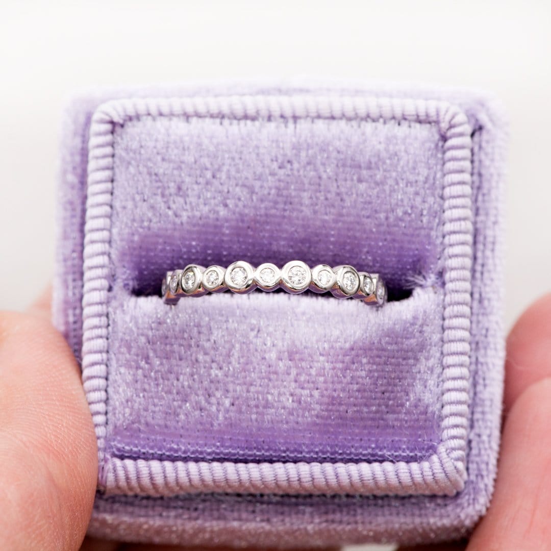 Bree Anniversary Band - Bezel Set Diamond Eternity Stacking Ring Wedding Band Ring by Nodeform