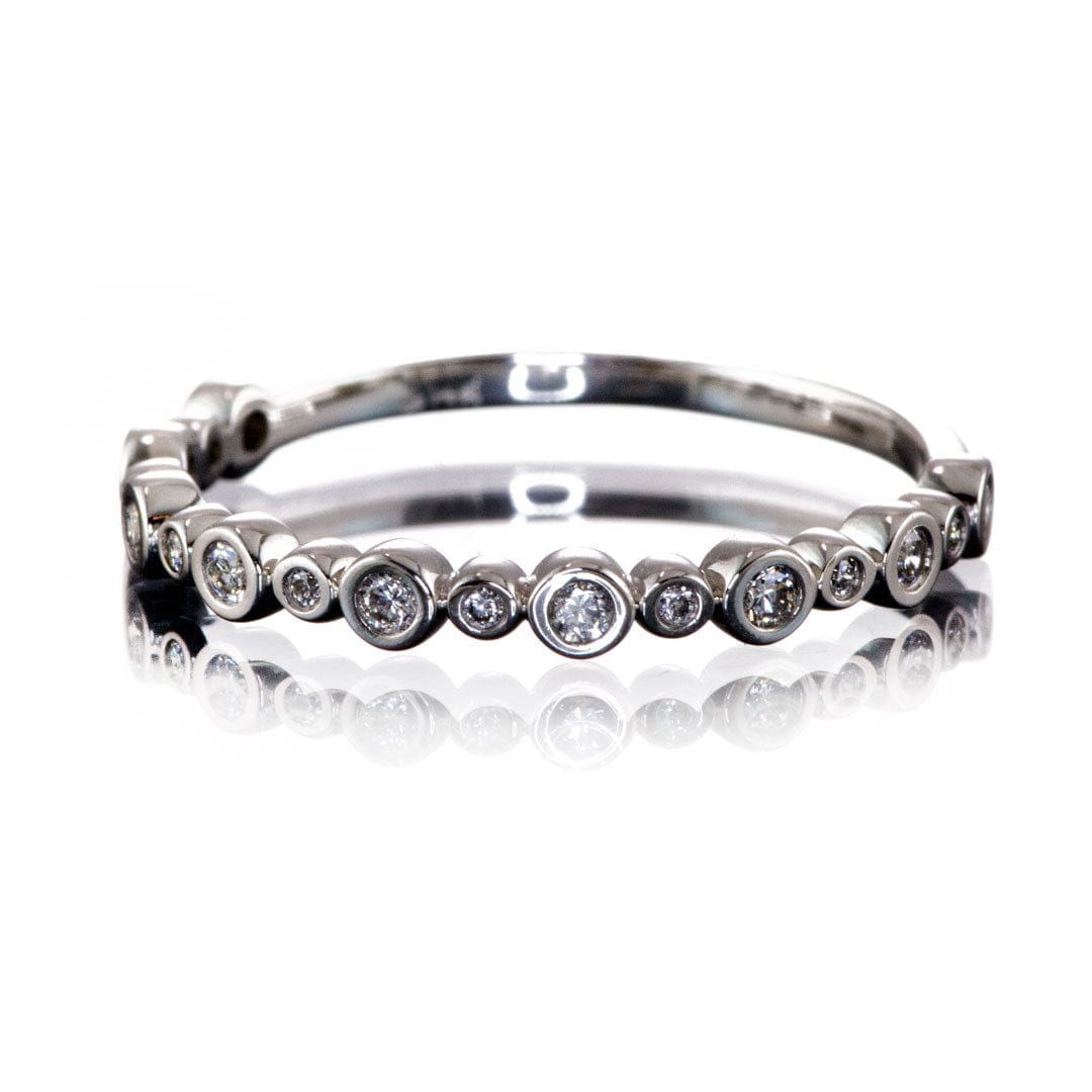 Brigid Anniversary Band Bezel Set Diamond Half Eternity Stacking Wedding Ring 1/6TCW (Min): 1.5mm & 1.0mm diamonds / Continuum Sterling Silver Ring by Nodeform