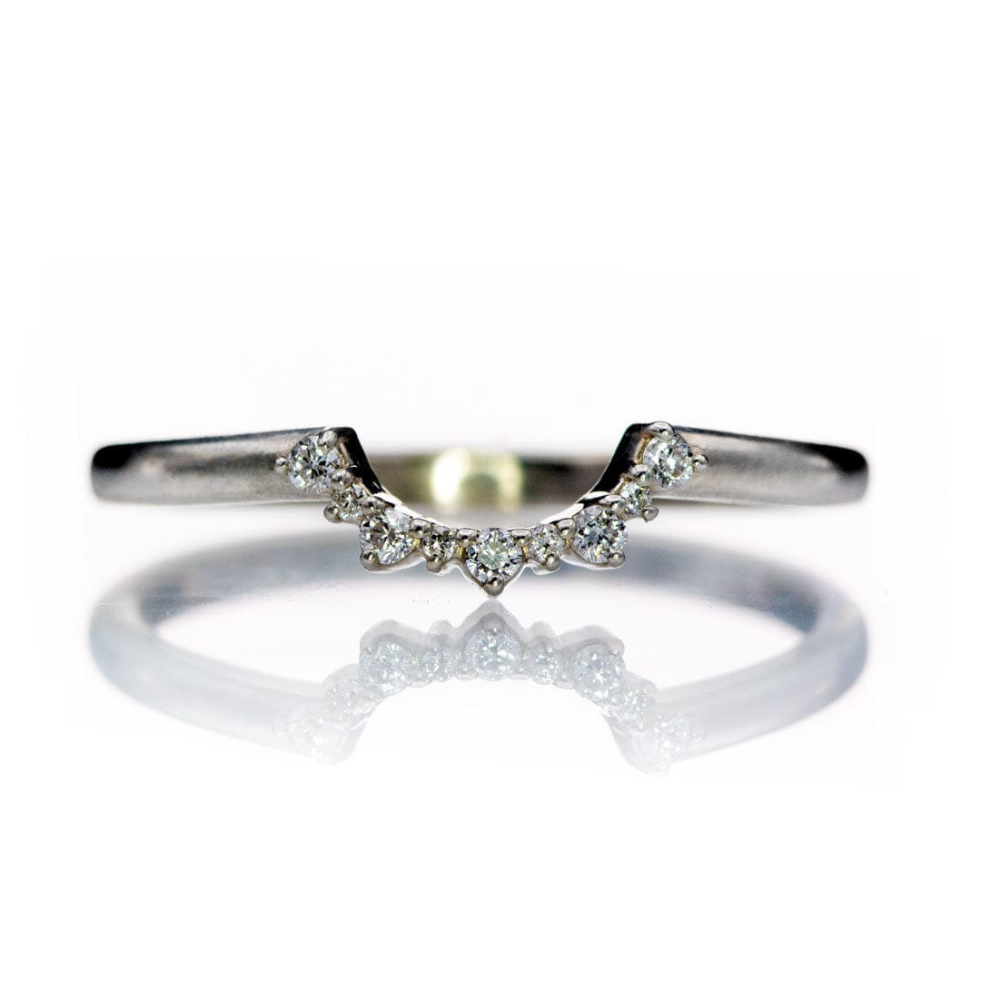 Casey Band - C-Shape Contoured Accented Diamond, or Sapphire Shadow Wedding Ring Ring by Nodeform