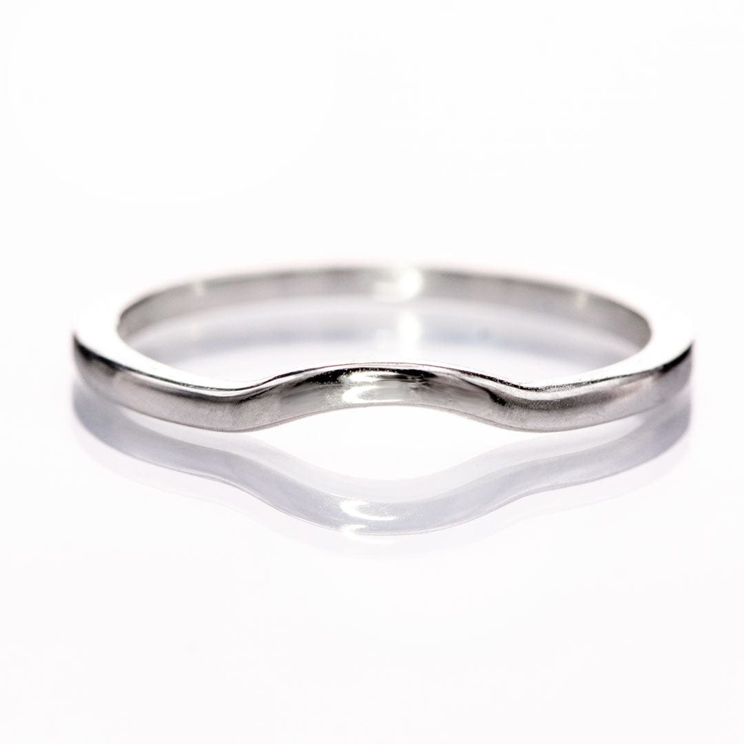 Cece Ring C-Shaped Contoured Curved Thin Wedding Ring Stacking Band Ring by Nodeform