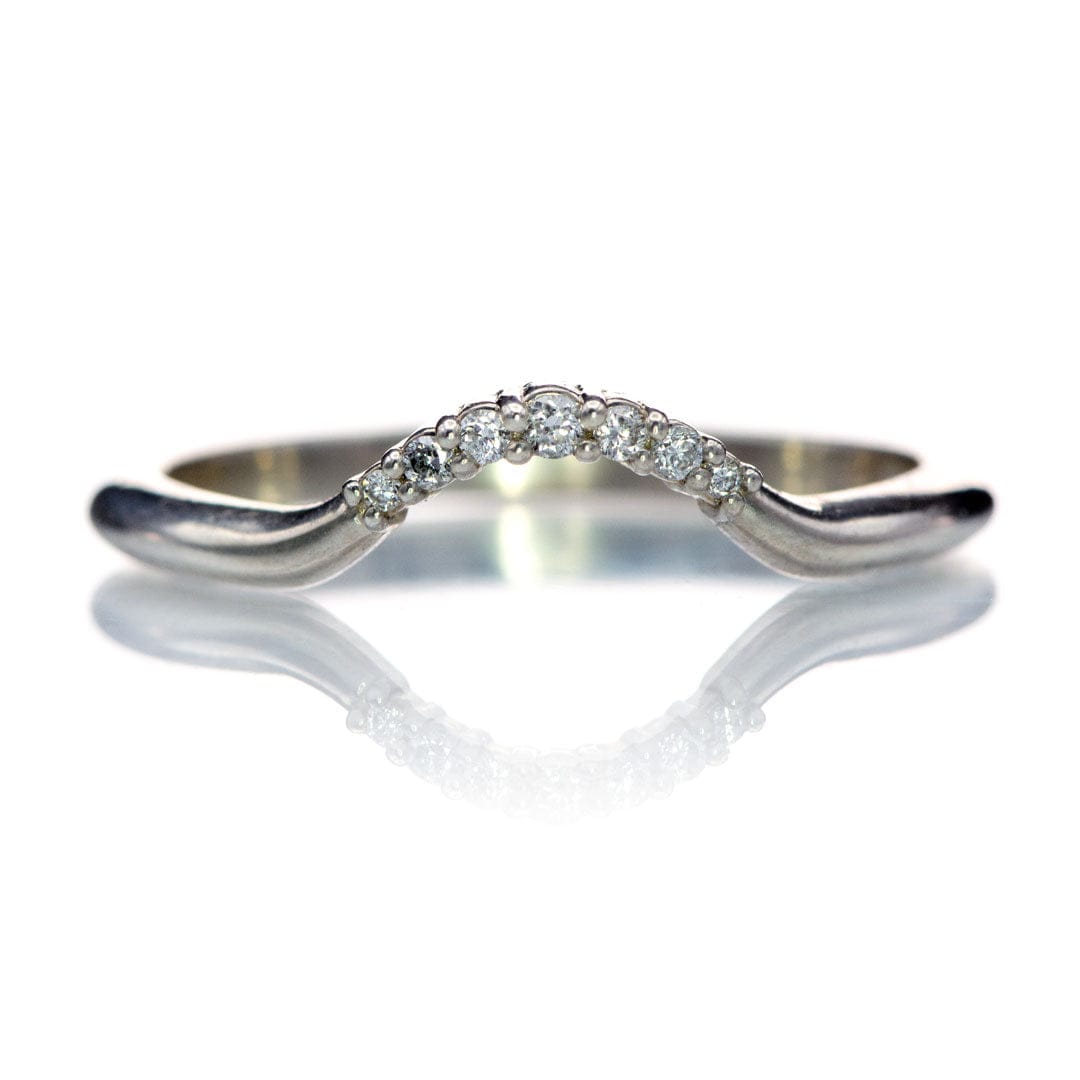 Celine Band - C-Shape Contoured Accented Diamond, or Sapphire Shadow Wedding Ring Ring by Nodeform