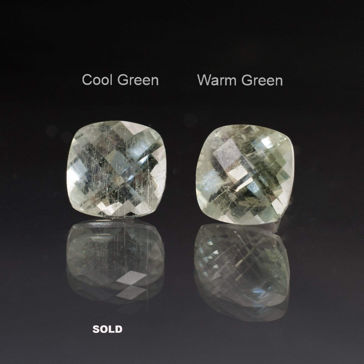 Checkerboard Cushion Fair Trade Green Sapphire Fold Solitaire Engagement Ring Ring by Nodeform
