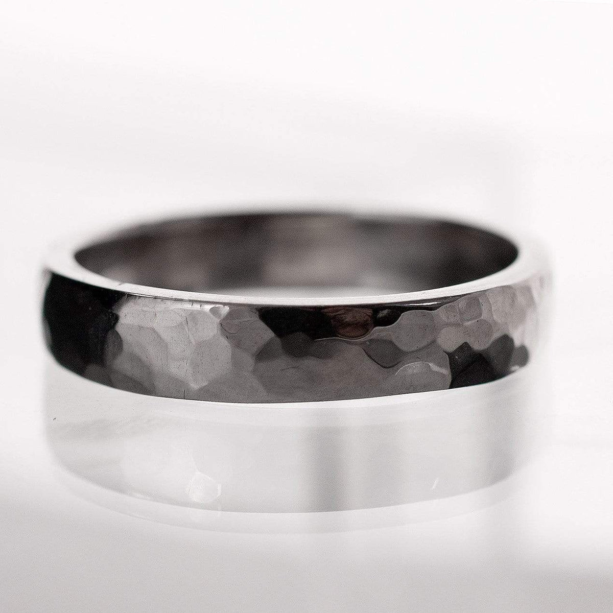 Narrow Hammered Texture Wedding Band Ring by Nodeform