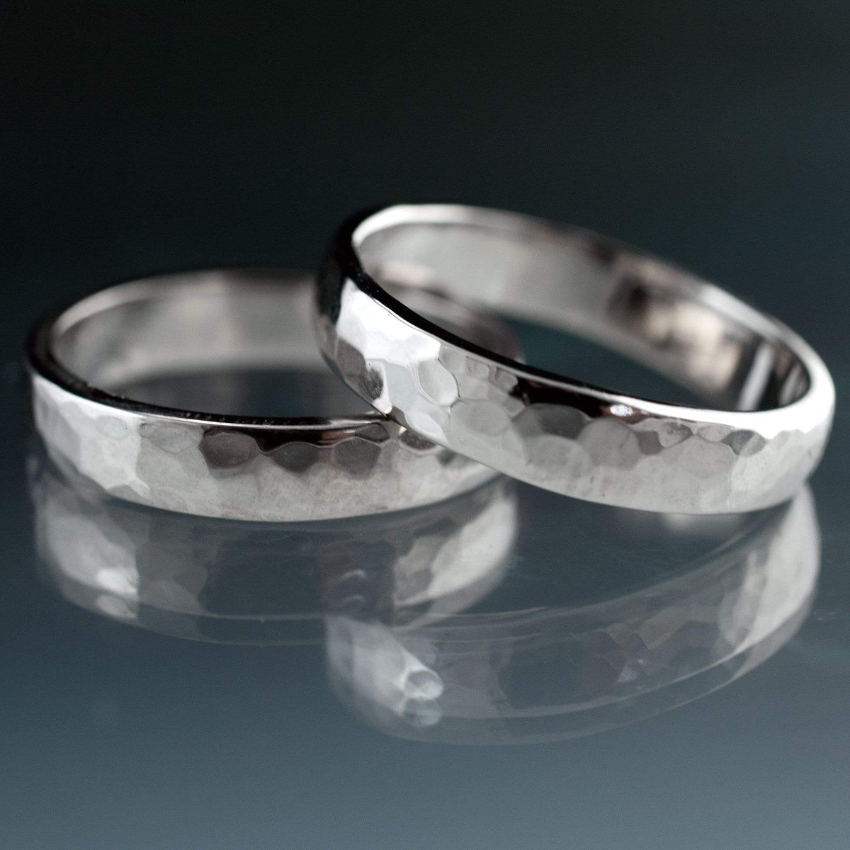 Narrow Hammered Texture Wedding Band Ring by Nodeform