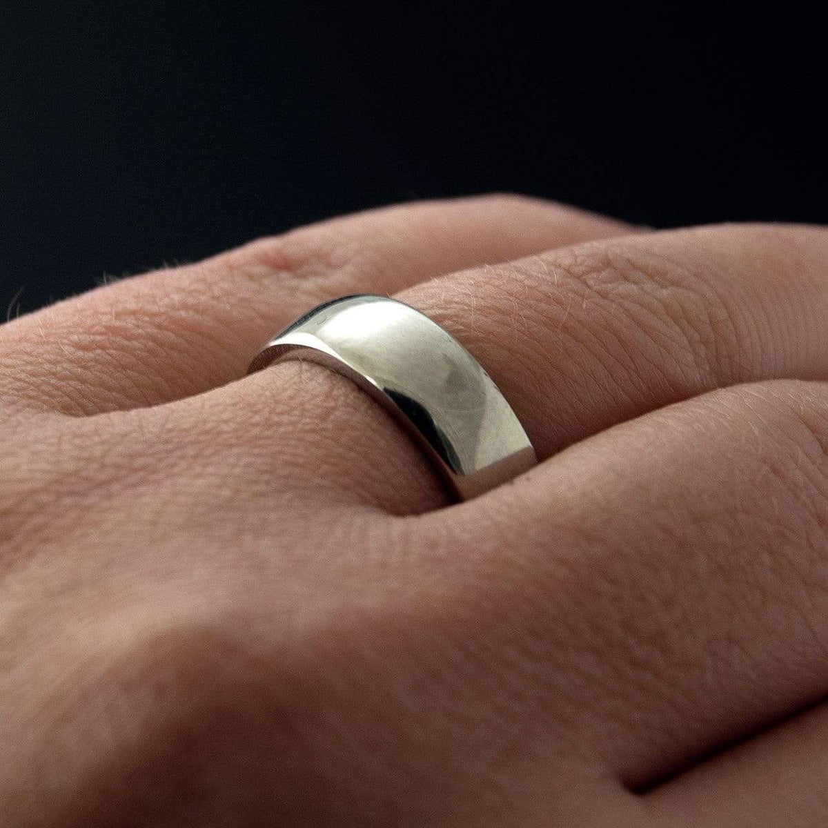 Wide Slightly Domed Modern Simple Wedding Band Ring by Nodeform
