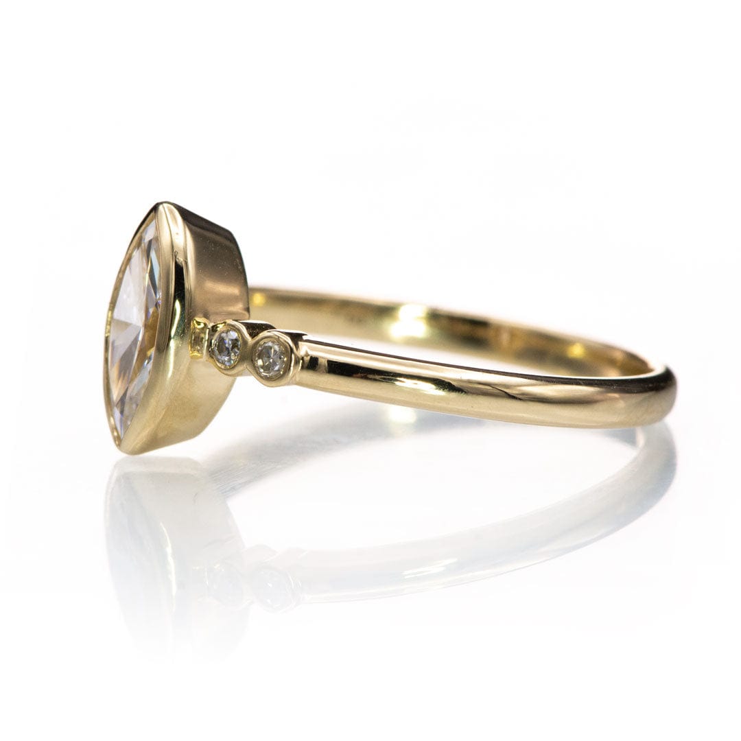 Brooklynn - Bezel Set Accented Engagement Ring with Side Stones - Setting only Ring Setting by Nodeform