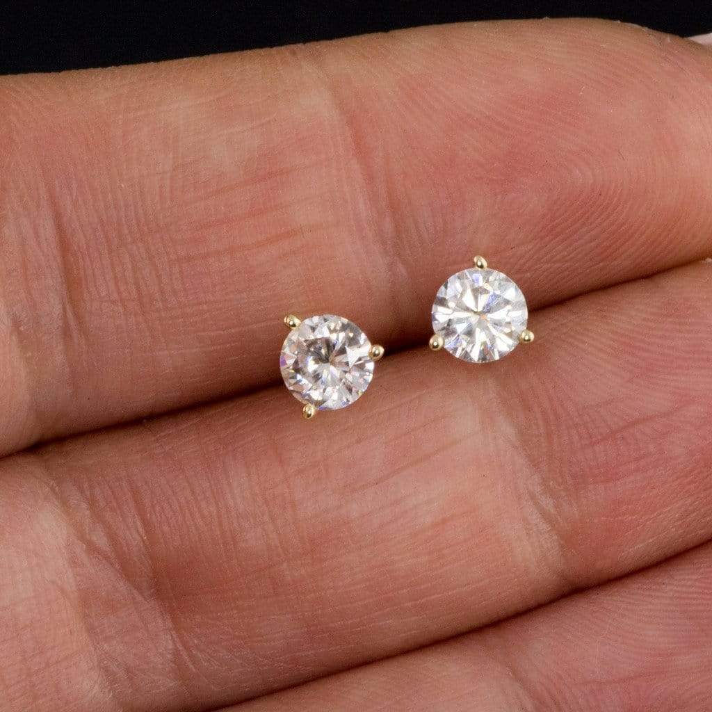 Moissanite 3-Prong Stud Earrings Earrings by Nodeform