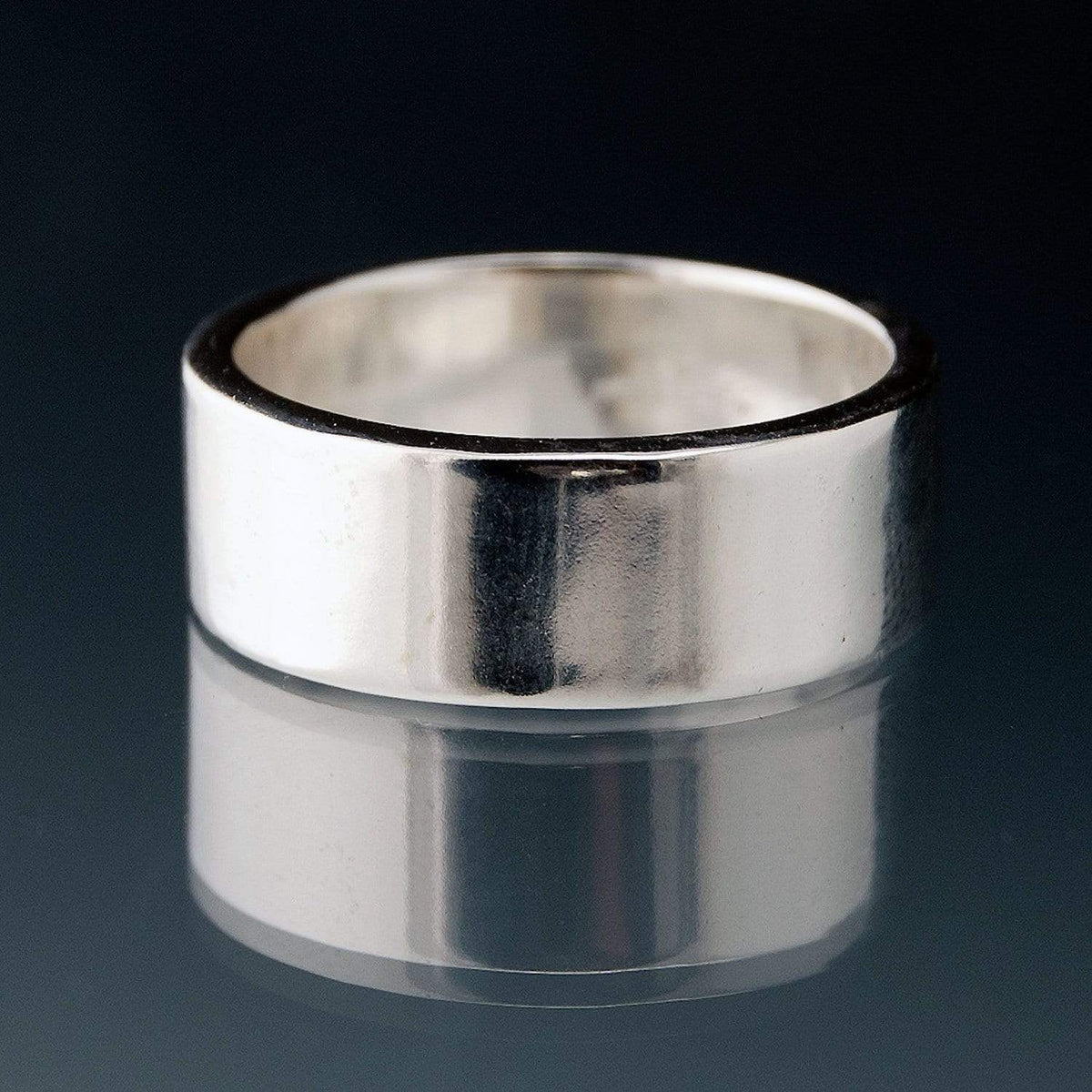 Wide Flat Modern Simple Wedding Band Ring by Nodeform