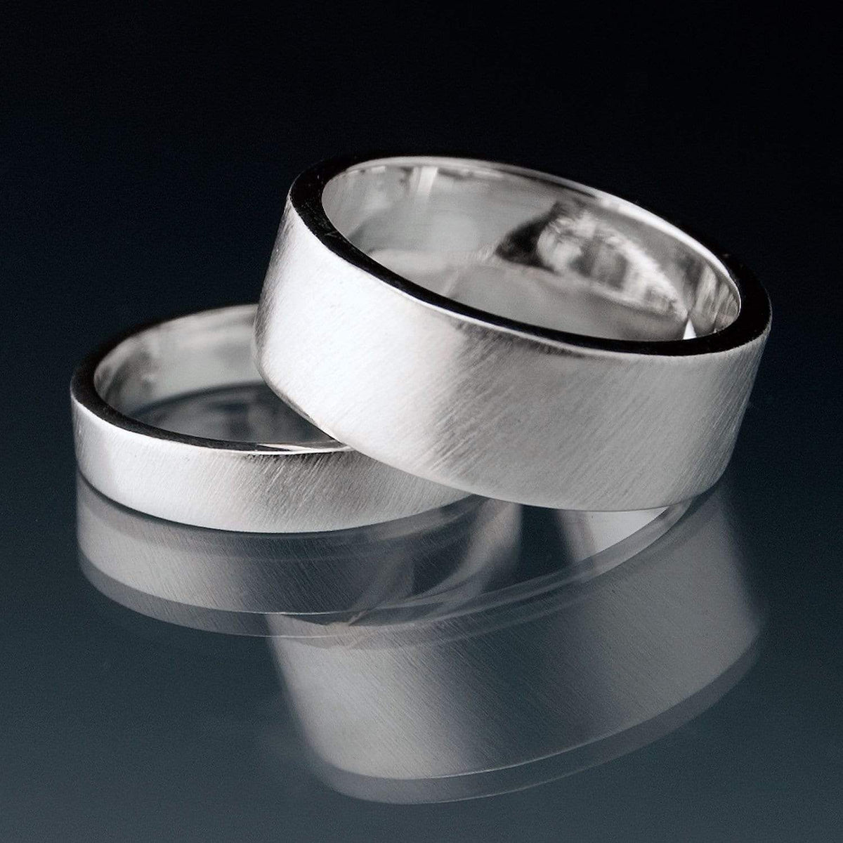 Wide Flat Modern Simple Wedding Band Ring by Nodeform
